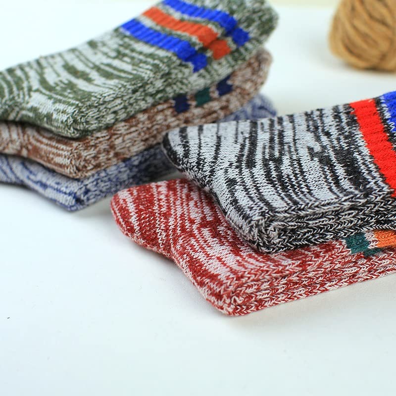 N A 5ペア A Color One Size Size ビジネステリー男性の長い靴下 ロットメンズソックス冬暖かい厚い秋 人気上昇中 5ペア