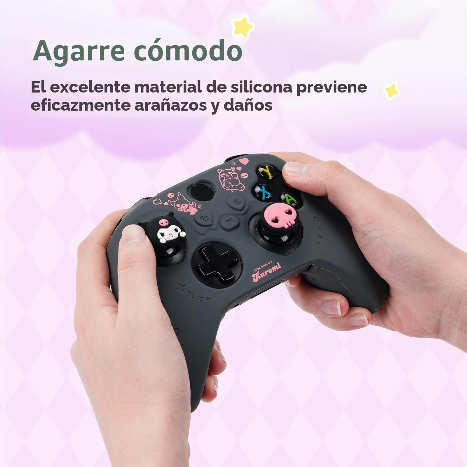 Kuitmor KLM - Funda protectora antideslizante de silicona suave compatible con mando Xbox con 2 tapas de agarre para el pulgar