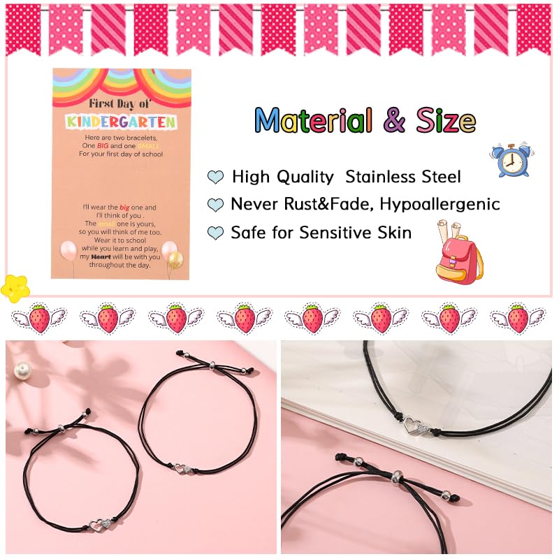 First Day of Kindergarten Bracelet Mommy and Me Back To School Matching Mother Daughter Bracelet First Day of Prek 1st Grade Gift3