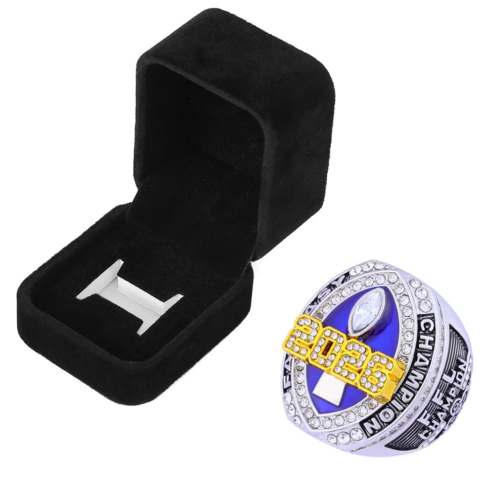 guancrown 2026 Fantasy Football Championship Ring With BoxAward Prize Trophy Sports Winner MVP FFL Ring (1, size 13)