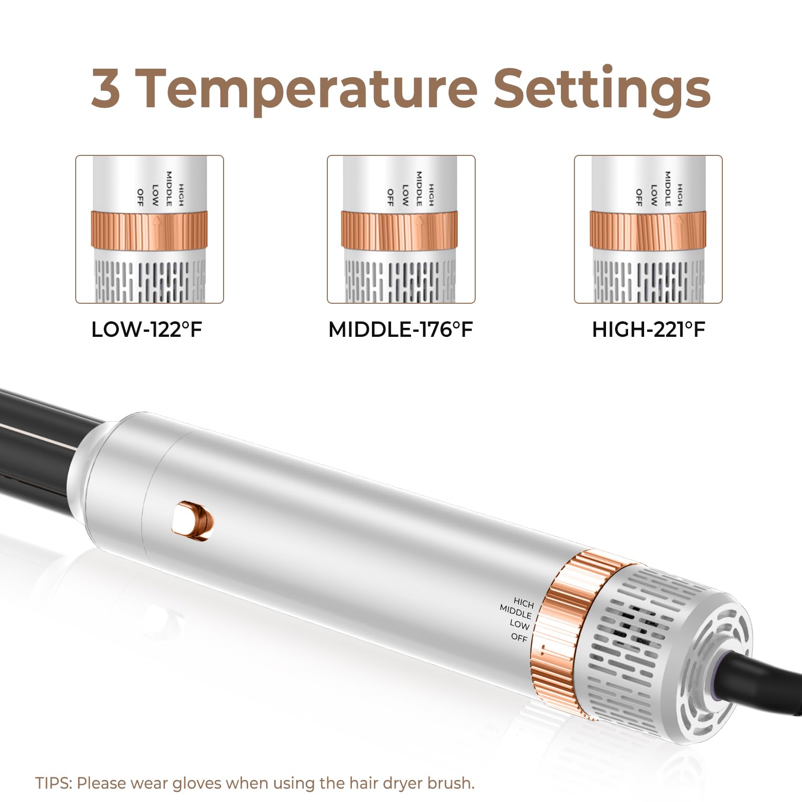 Hair Dryer Brush,6 in 1 Professional Hot Air Styler,Powerful Air Curling Wrap Styler,Negative Ionic Hair Dryer Fast Drying, Multi Hair Stylerfor Curling Volumizing Straightening Styling