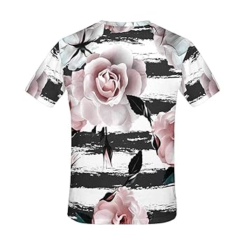 Amazon.com: INTERESTPRINT Pink Roses Flower White and Black