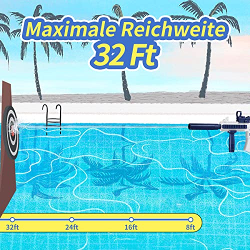 Maxee Elektrische Wasserpistole, M416 EIN-Knopf Automatische Spritzpistolen, Spielzeug Wasserpistole für Kinder Erwachsene Sommer Schwimmbad Party Strand im Freien