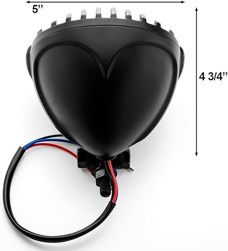 Miniatura 6 de 5" motocicleta faro parrilla prisión Chopper Bobber cabeza lámpara (negro)