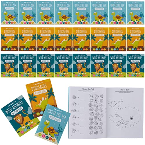 THE TWIDDLERS 24 Mini Libros de Actividades de Animales para Niños - Dinosaurios, Safaris y...