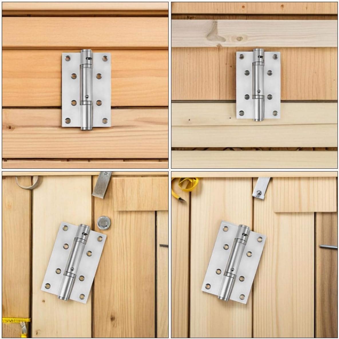 4pcs Stainless Steel Invisible Self-Closing Door Hinges Spring Loaded Hidden Door Hinge for Home and Office