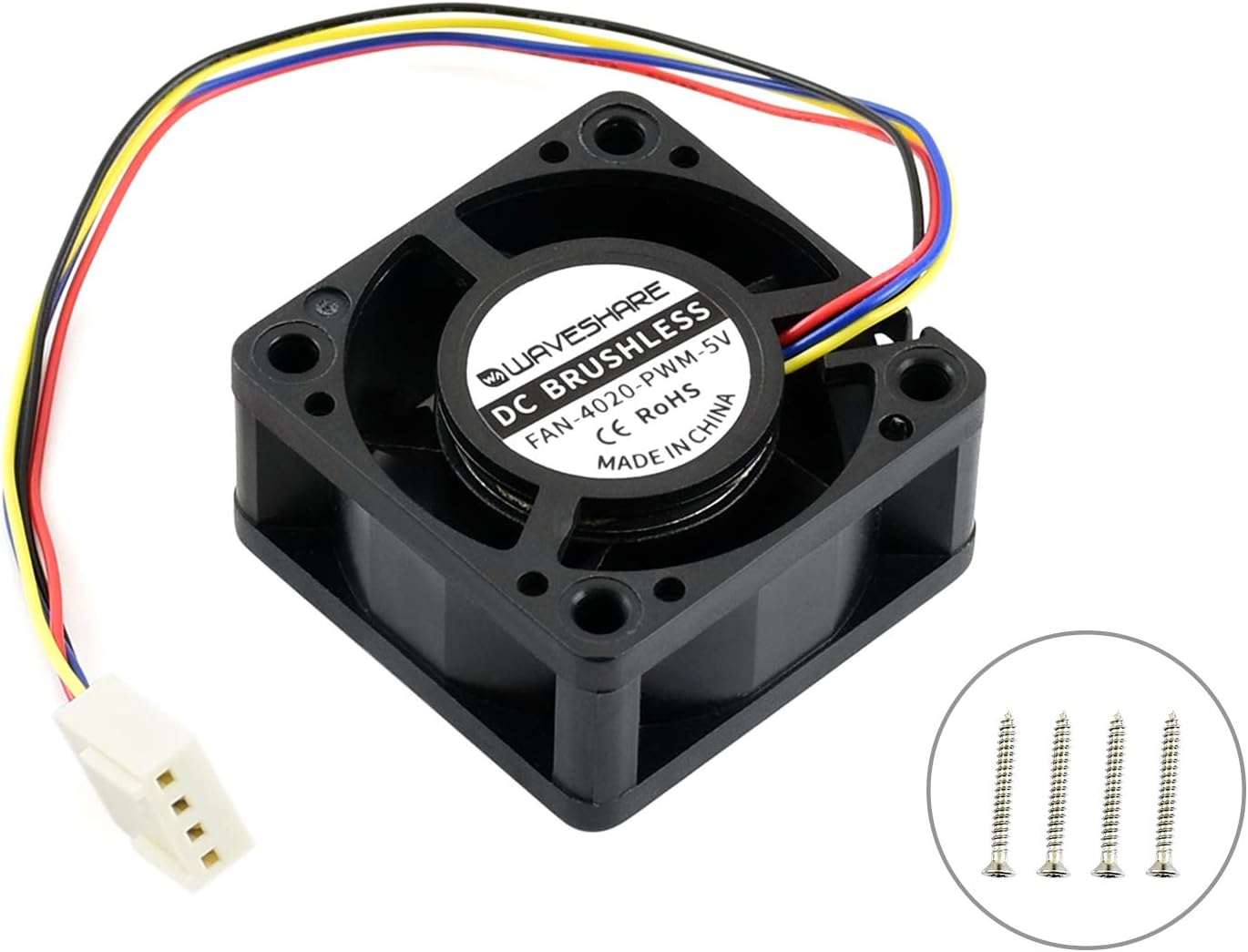 Fan-4020-PWM-5V for Jetson Nano Developer Kit and B01 Version, Dedicated DC 5V Cooling Fan Brushless Fan 4PIN Reverse-Proof Connector PWM Speed Adjustment Strong Cooling Air 40mm×40mm×20mm