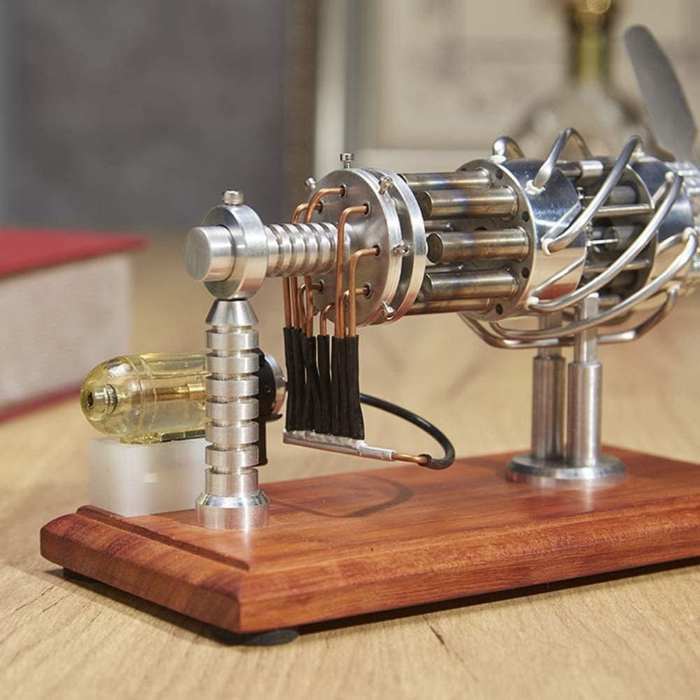 Swashplate Stirling Motor Modelo Stirling Motor de Combustión Interna Ciencia Enseñando Regalo de Cumpleaños Decoración de Oficina Juguetes, Experimento Físico (Acero Inoxidable)