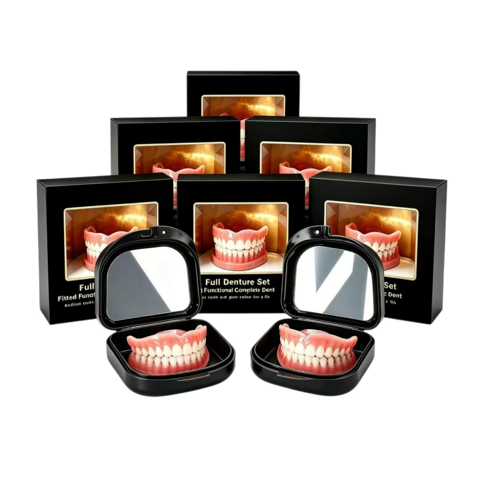 Kit de fausses dents cosmetiques en silicone souple pour un sourire naturel