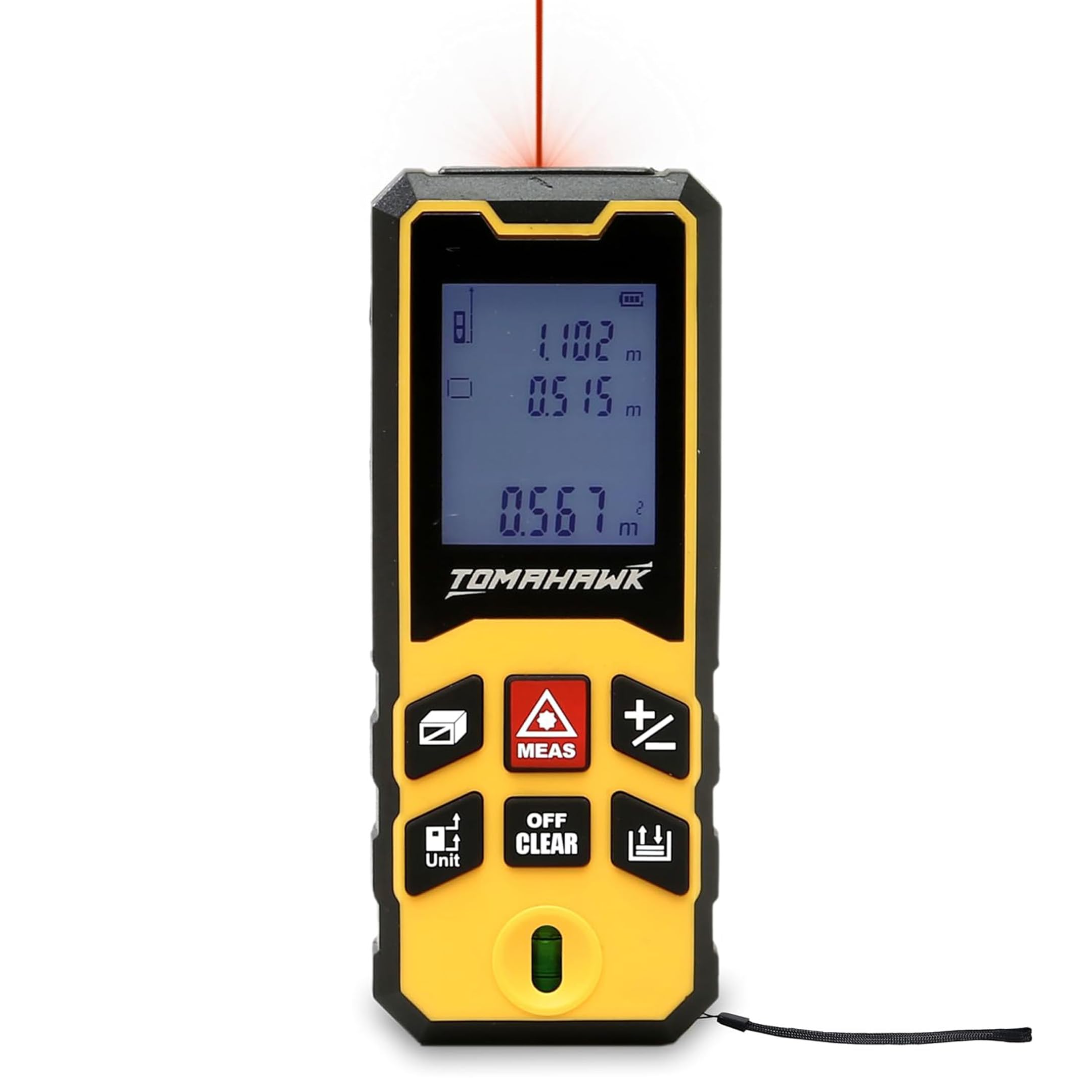 TOMAHAWK® TLM-O-60 Laser Distance Meter 60m RL THK | 325ft Range with Area, Volume, Pythagoras Measurement | Laser Class 2 | Water & Dustproof | 2 Line LCD Display with Batteries & Hand Strap-image-43