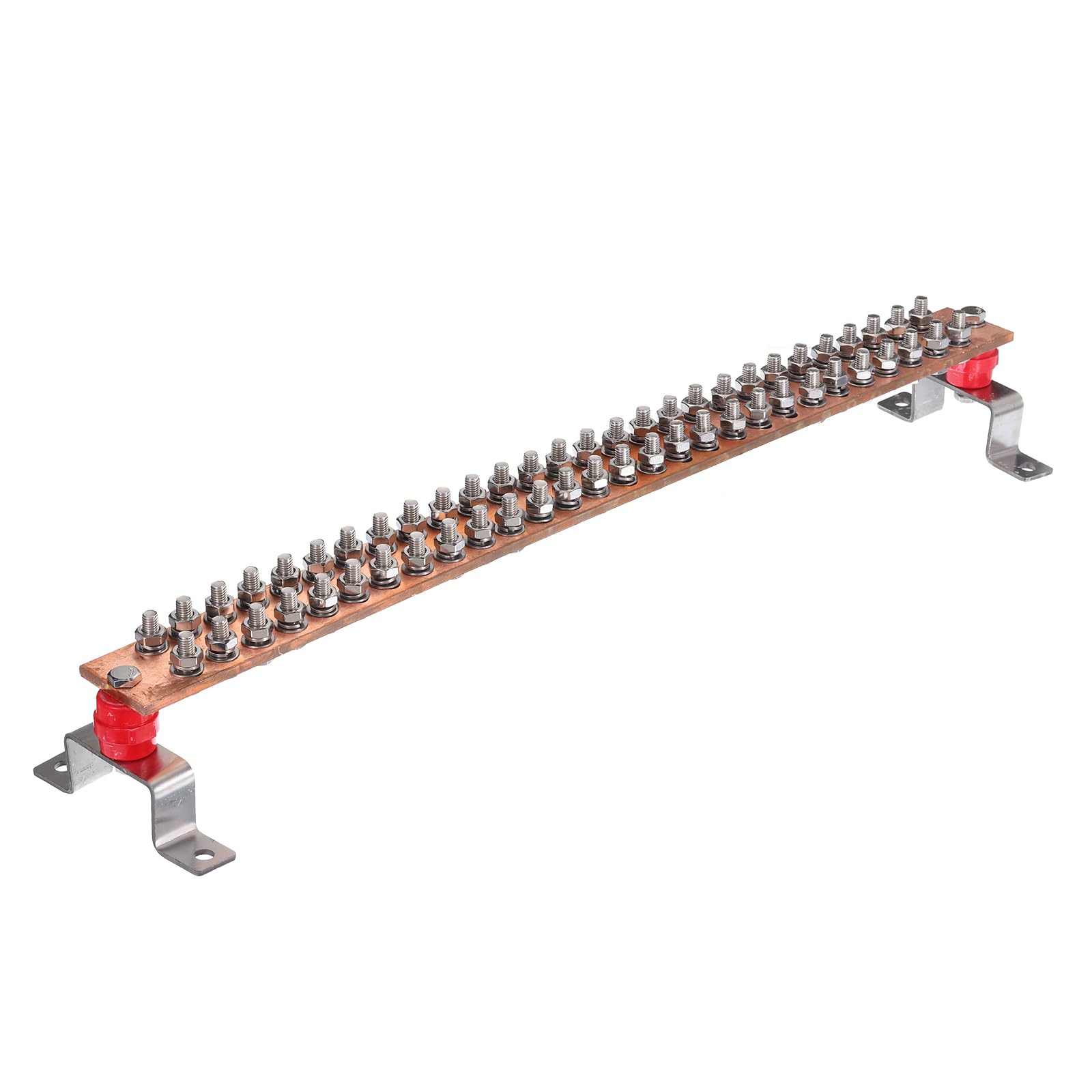 QUARKZMAN 1 Ensemble Mur Monté 24" x 2" x 0,24" Cuivre massif Barre avec 28 Terminal Positions et 28 Emplacements Terre Barre Trousses