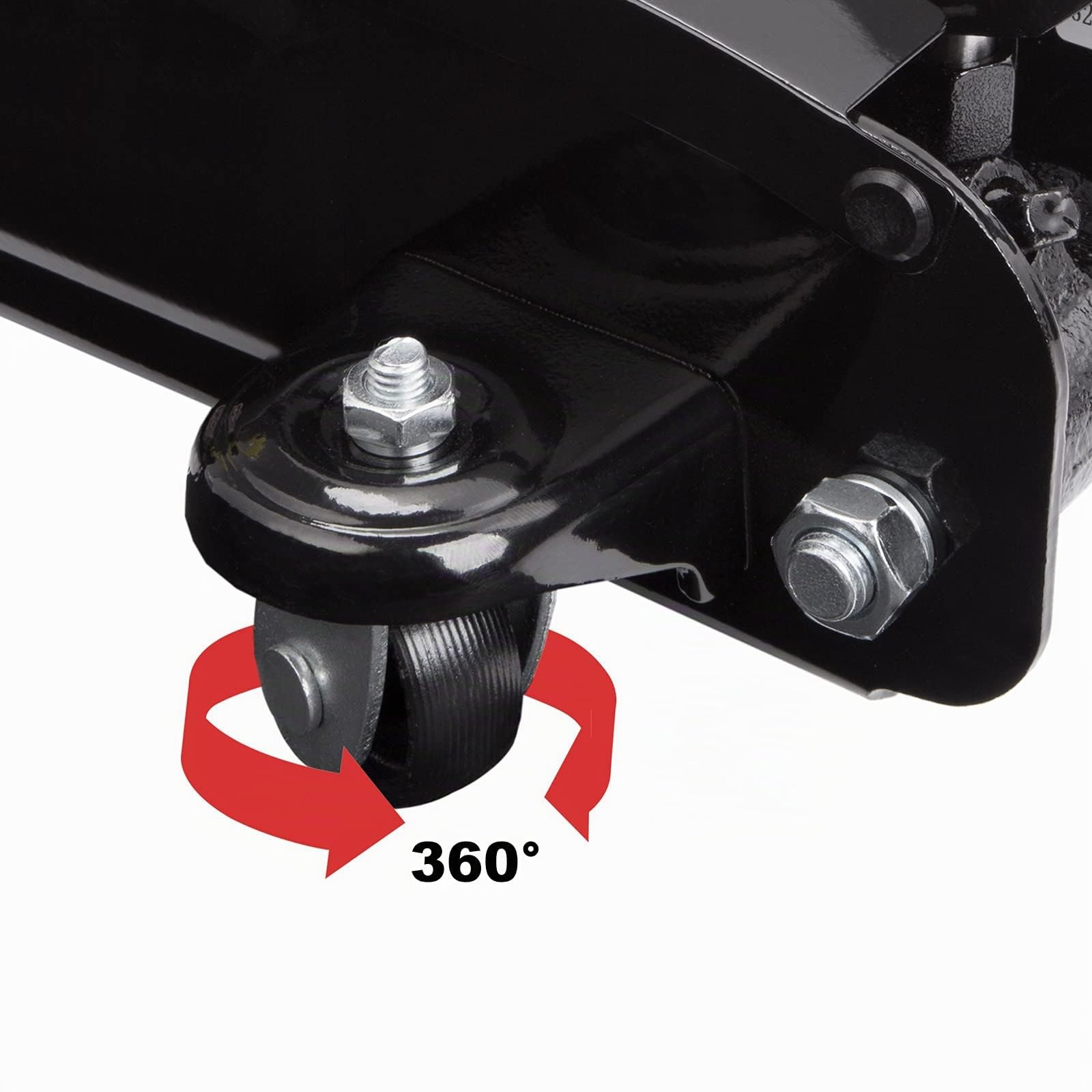 DEUBA® Gato Hidráulico para Coches 3T Altura de Elevación 135-400mm con Almohadilla de Goma Ruedas Giratorias