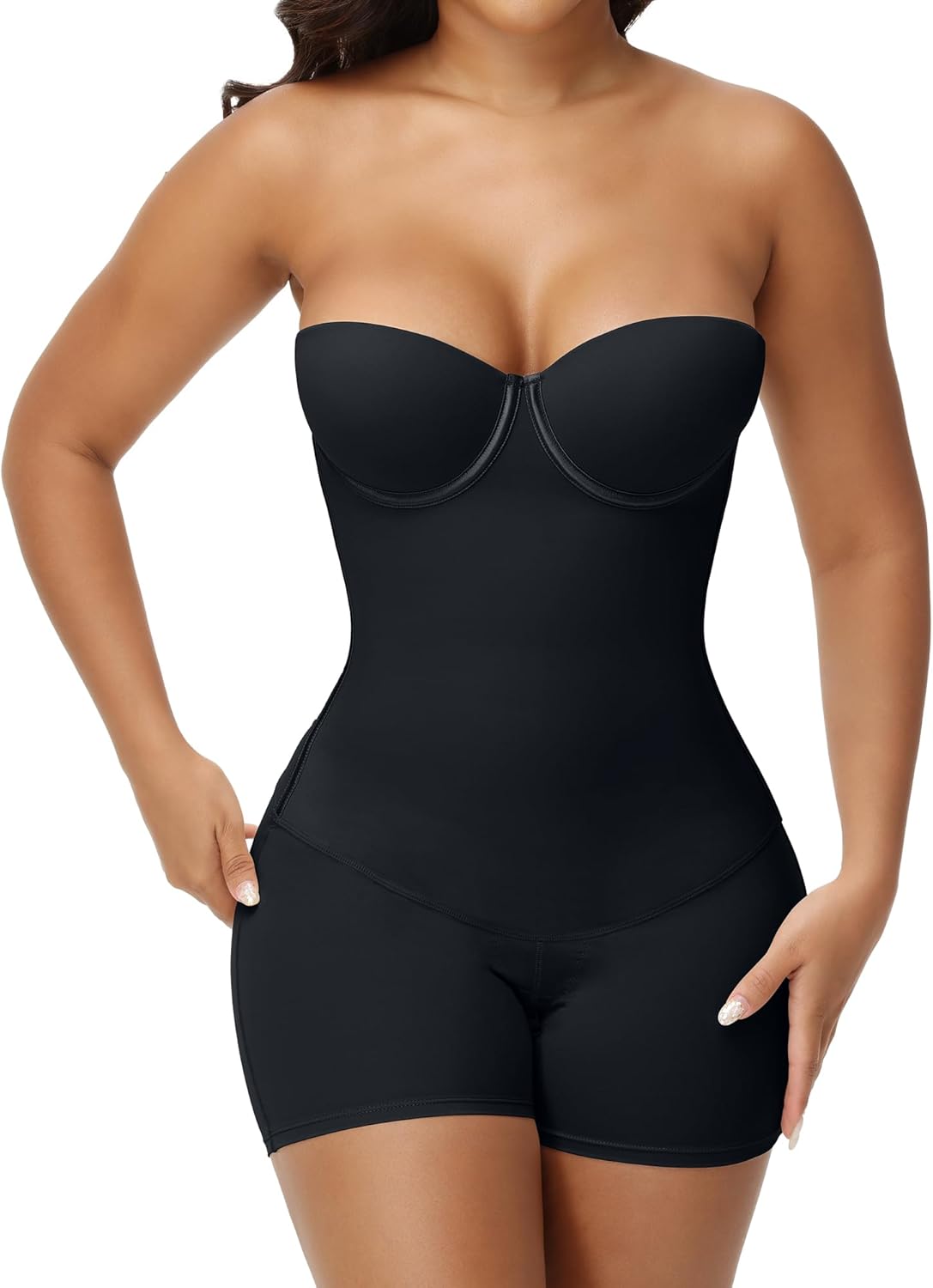 Strapless Shapewear for Women Lace-up Body Shper Backless Shpewear Bodysuit Butt Lifter