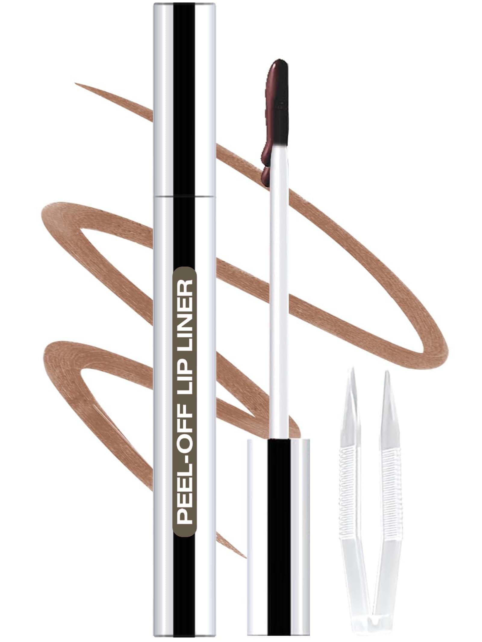 QCMME Lip Liner Stain Peel Off with Tweezer, Long Lasting Matte Lip Tattoo, Highly Pigmented Color Lip Tint Makeup, Waterproof, Transfer-proof Lipstain for Women, for All Skin Types 05
