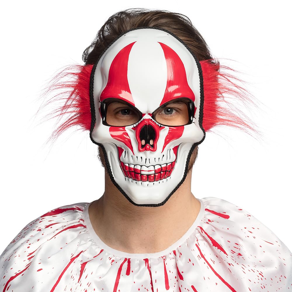Boland 72369 Horror Clown Mask with Hair, Fancy Dress Mask for Costumes, Halloween, Carnival and Theme Party