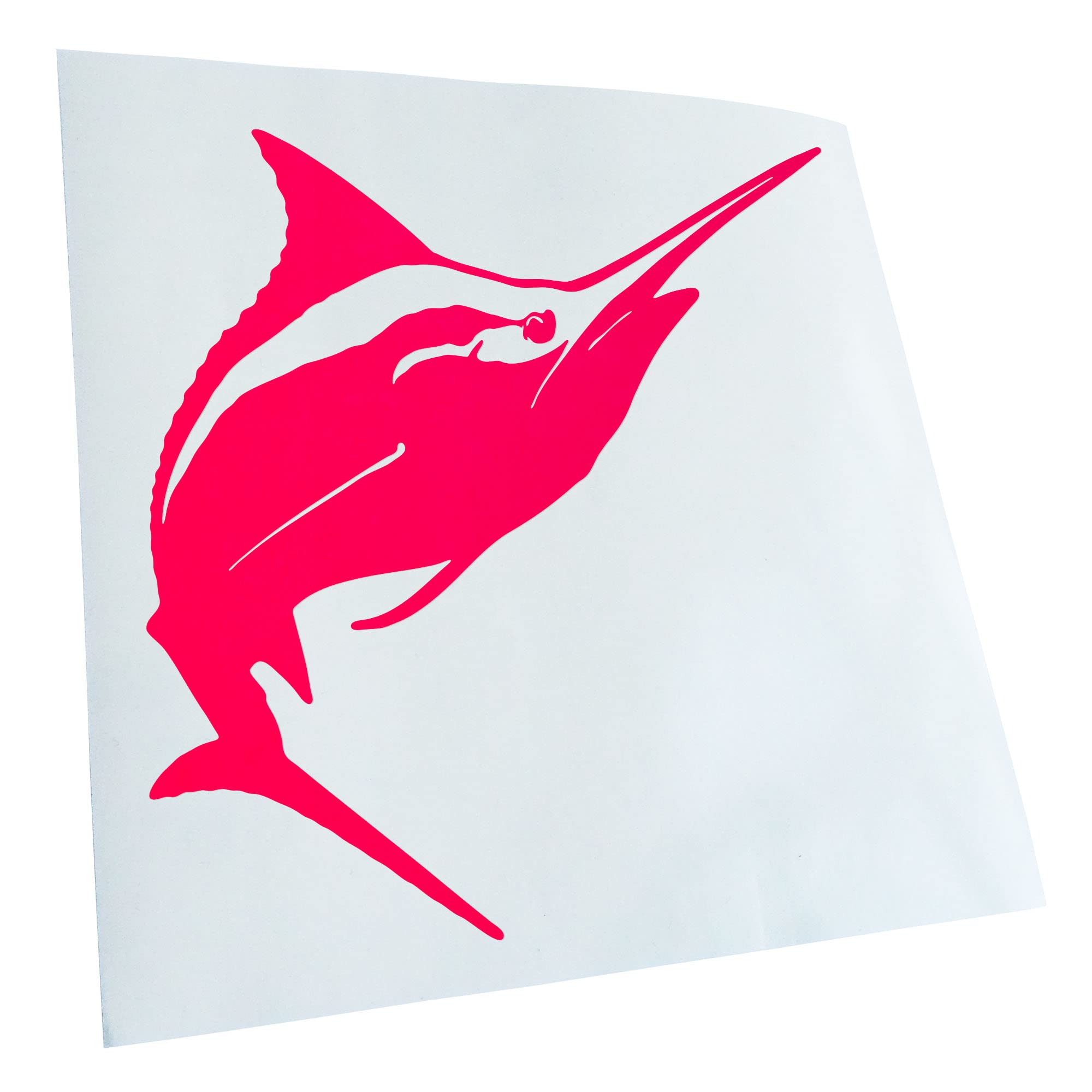 Kiwistar - Car Sticker - Neon Pink - 60 x 60 cm Swordfish - Rear Window Car Sticker Weatherproof for Car Truck Moped Truck - Sticker Exterior Self-Adhesive Tuning Accessories for Window Vehicle