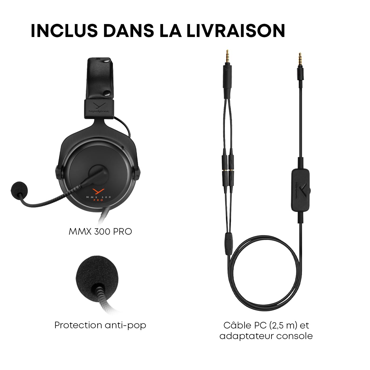 beyerdynamic MMX 300 Pro Casque Gaming Filaire avec transducteurs Stellar.45 et Microphone à condensateur