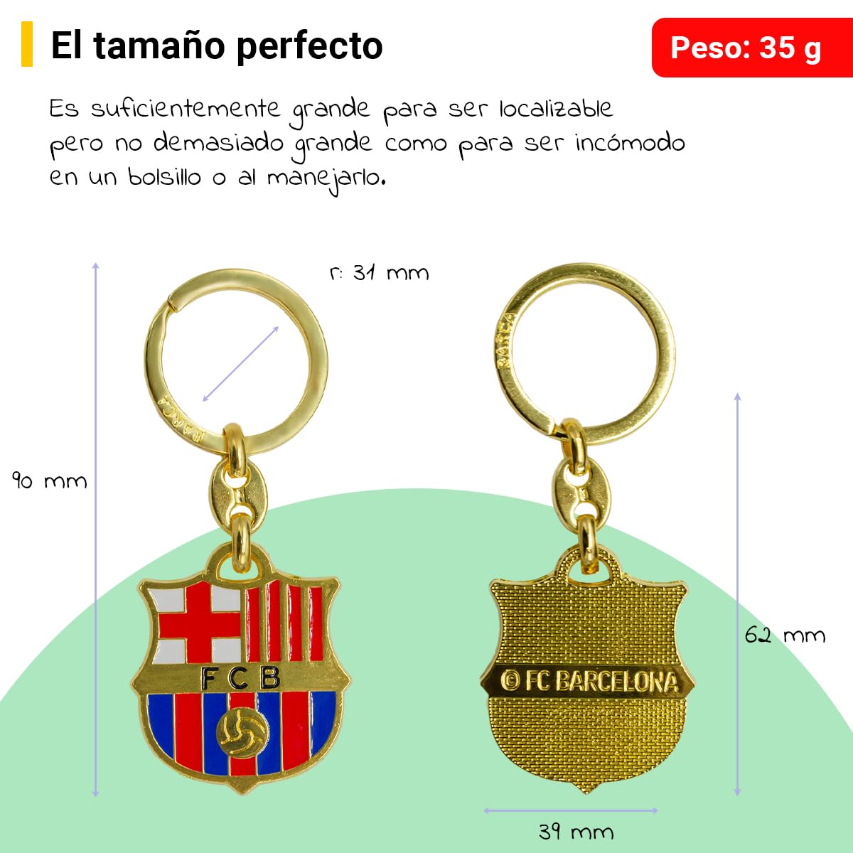 ms móvil shop Llavero Oficial Barcelona FC con Pin Extra con Circonita | Escudo Metálico Dorado | Tamaño 90 mm | Accesorio Resistente para Llaves y Mochila | Regalo para Aficionados