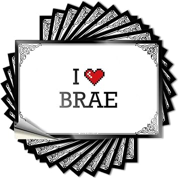 I Love Brae Bumper Love - Boys Room Decor Bumper Self Adhesive Sticker12X18CM