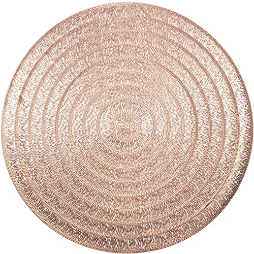 Occasions 10 Pieces Pack Pressed Vinyl Metallic Placemats/Wedding Accent Placemat (Life-Matt Rose Gold)