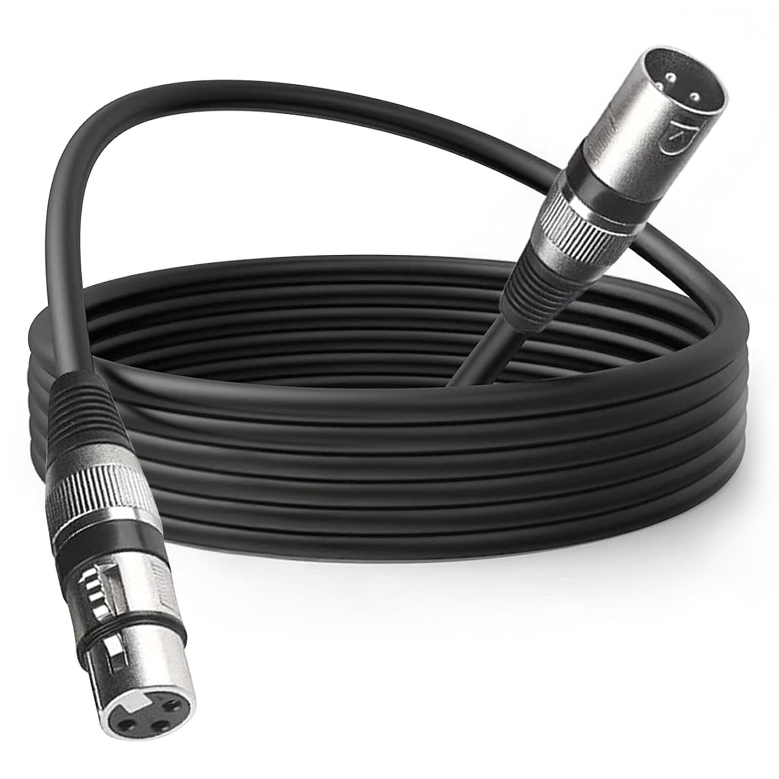 3-Pin DMX Lighting XLR Cable - 3m/10ft Female to Male for Stage Lights, DJ Mixer System and Signal Connection