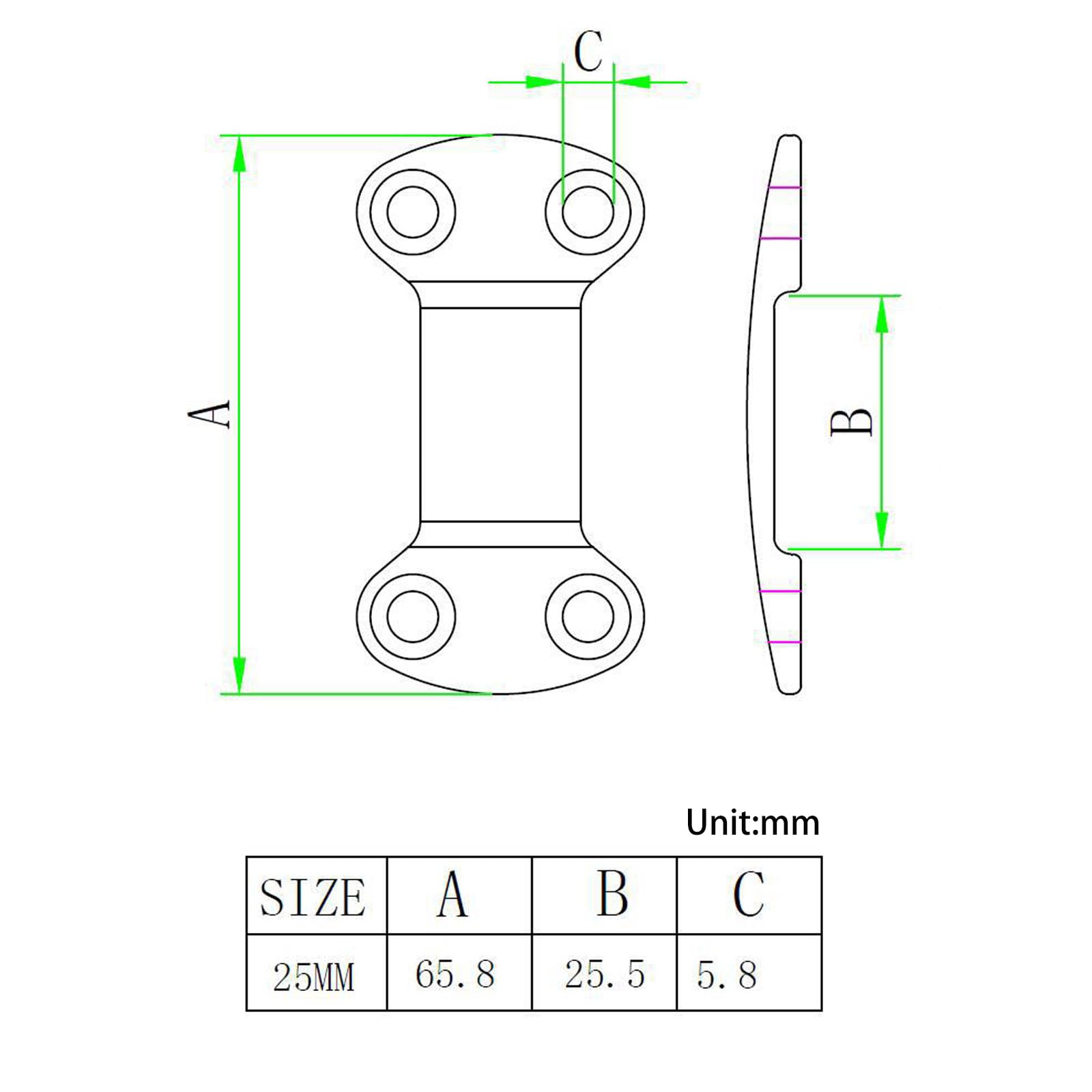 25mm Webbing Pressure Plate 304 Stainless Steel Multipurpose Fixing Plate for Yachts,Boat Decks Come with Screws (4 Pieces) - Image 4