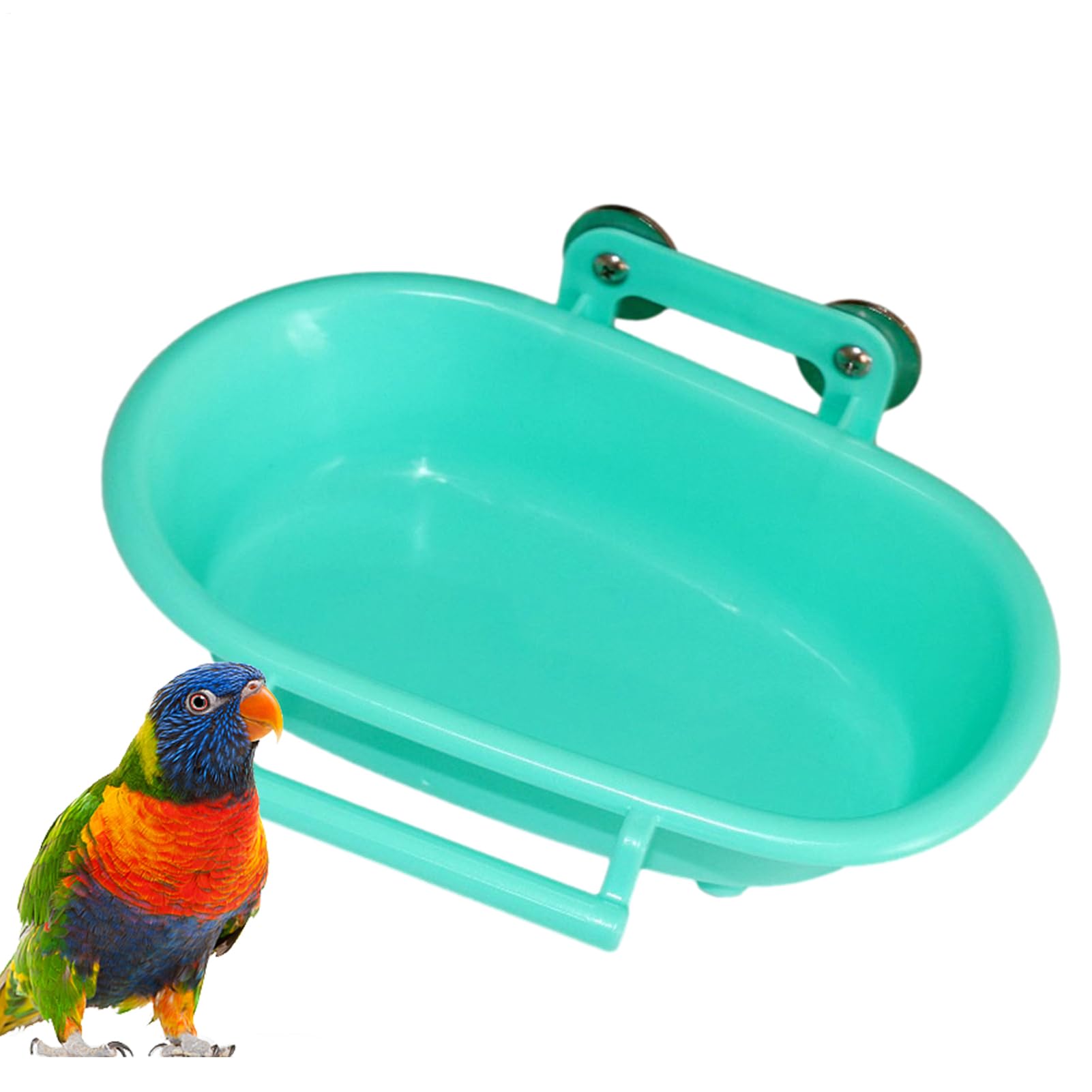 Large Bird Cage Bathtub – Wall-Mount Parakeet Bath Water Feeder | Bird Cage Accessory for Medium Large Birds, Cockatoos, Parrots, African Grey, Outdoor or Indoor Bathing, Drinking, Play