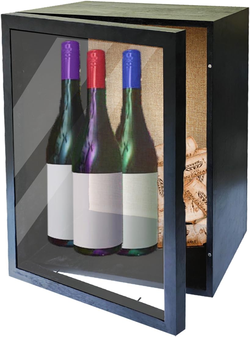 Large Shadow Box 16x20, 6 Inch External Depth Extra Large Shadow Box Frame Natural Wood Big Display Case with Magnetic Door for Wedding,Christmas, Valentine's Day (Black)