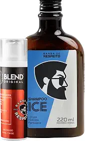Kit Crescimento Barba Shampoo Ice E Blend Barba De Respeito