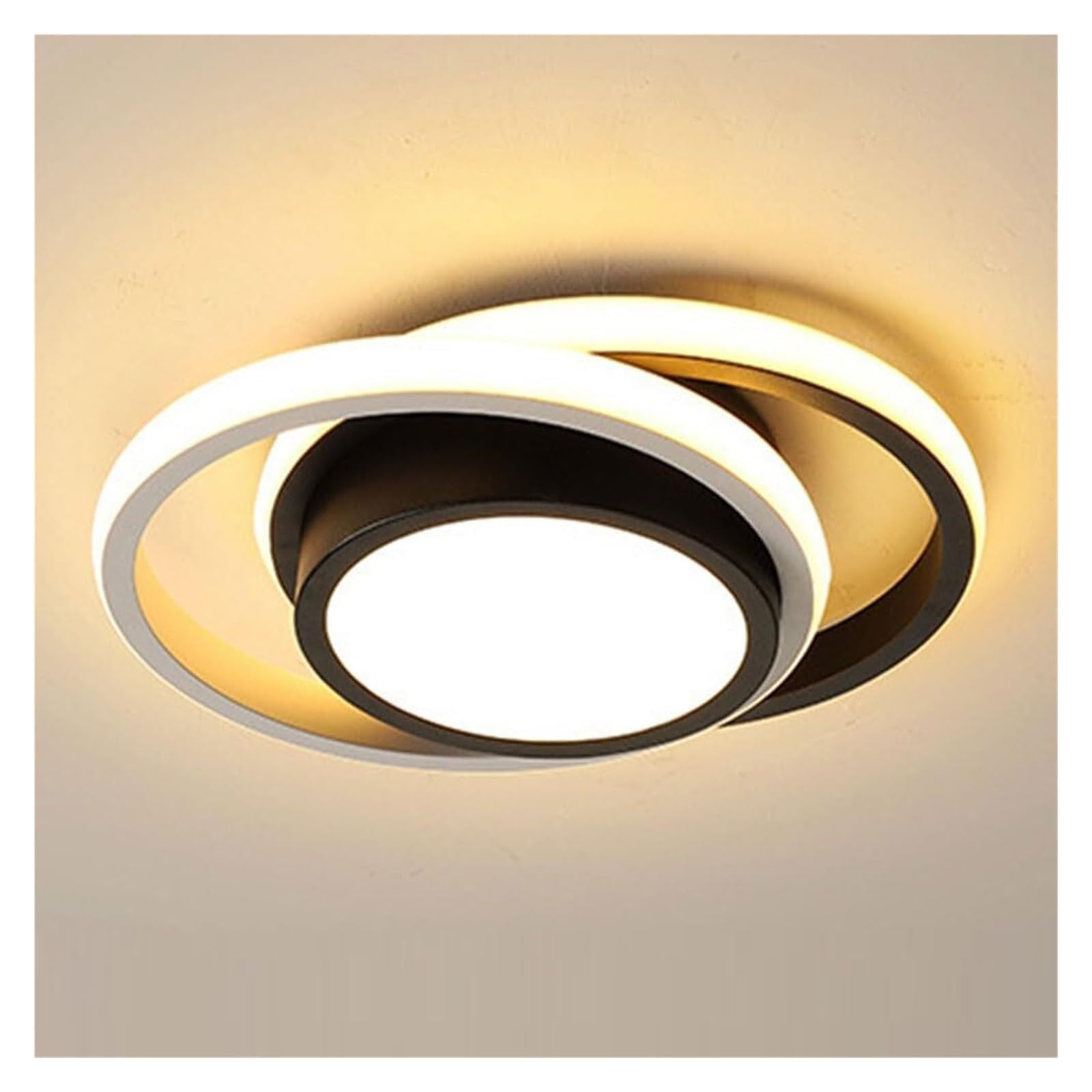 DUddTTW Selectable Ceiling Light Fixture LED Ceiling Lamp 19W Flush Mount Lighting Bedroom Close to Ceiling Light Chandelier Modern(Round)