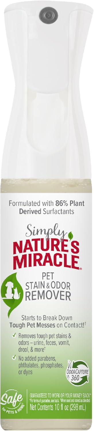 Simply Nature’s Miracle Pet Stain & Odor Remover, 10 Ounces, Bio-Enzymatic Formula With Odor-Neutralizing Technology - Image 1 of 8