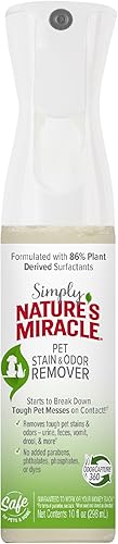 Simply Nature's Miracle - Removedor de manchas y olores para mascotas, 10 onzas, fórmula bio-enzimática con tecnología neutralizante de olores