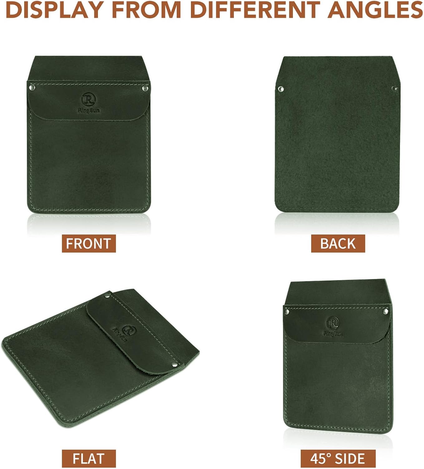 RingSun Genuine Leather Pocket Protector for Men for Tools Pens, Handmade Durable Jeans Shirts Pocket Tool Pouch, Update image 4