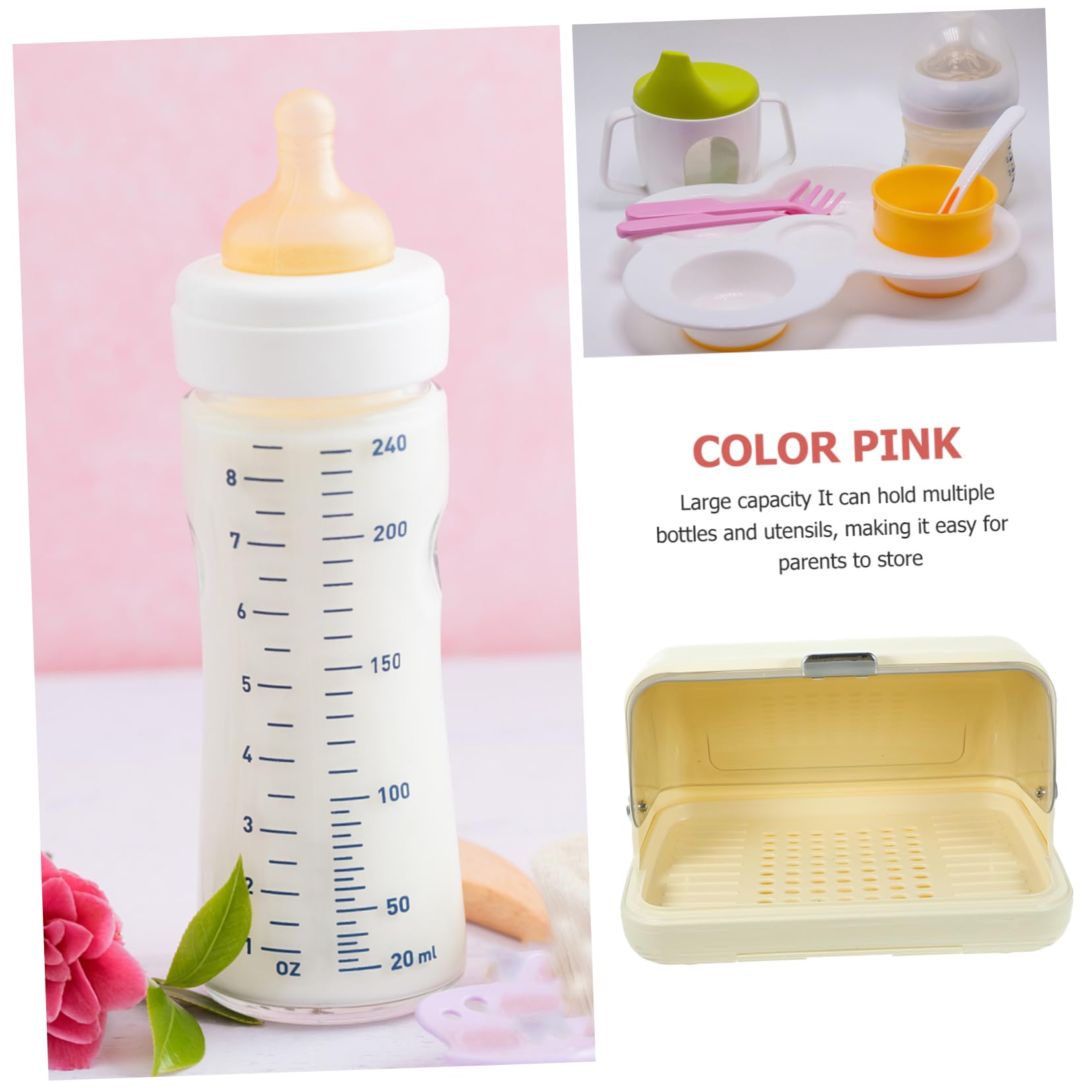 Toyvian Égouttoir à Bouteilles Biberon Égouttoir Cuisine Organisateur de Biberons pour Comptoir Design Multifonctionnel en PP Égouttage Rapide Réutilisable pour Rangements de Salle