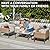 Natural Expressions 4-Piece Wicker Patio Furniture Set, All-Weather Rounded Rattan Outdoor Conversation Set Sectional Sofa with 5'' Thick Cushions and Coffee Table for Backyard Garden