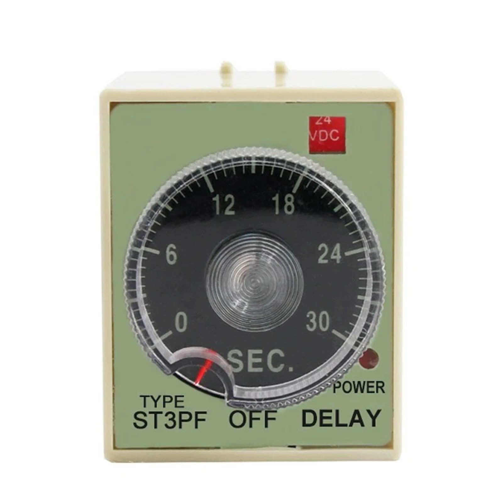 1 szt. Przekaźnik czasowy z opóźnieniem, regulowane pokrętło, przeciwzakłóceniowe, obudowa PC ST3PF DC24V AC110V AC220V 50/60Hz 1S ~ 10 M z podstawą (AC220V,60 sekund)