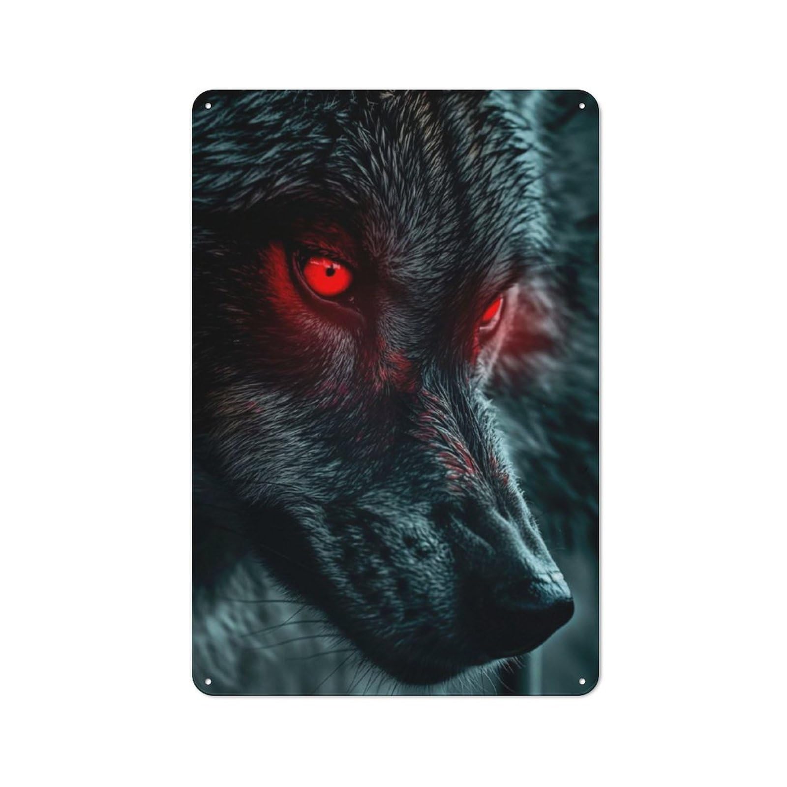 Junmoney Red Eyed Guardian Classic Metal Wall Decor 30X20cm, Metal Wall Plaque For Office, Study, Studio Or Hallway