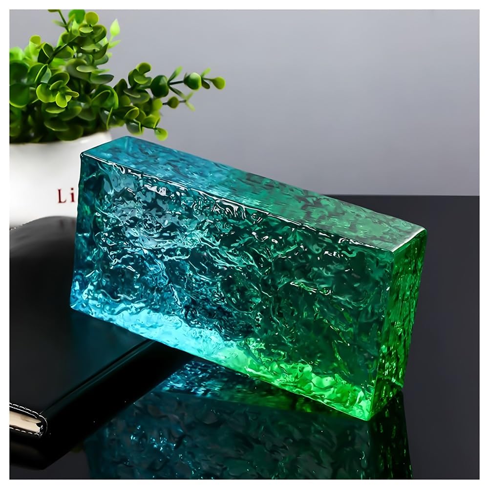 Zfmnoyev 1 Paquete De Ladrillos De Vidrio Macizo Rectangulares, Ladrillos De Cristal De Colores De Alta Transparencia, Tabiques Decorativos, Ideal para Dividir Habitaciones(F)