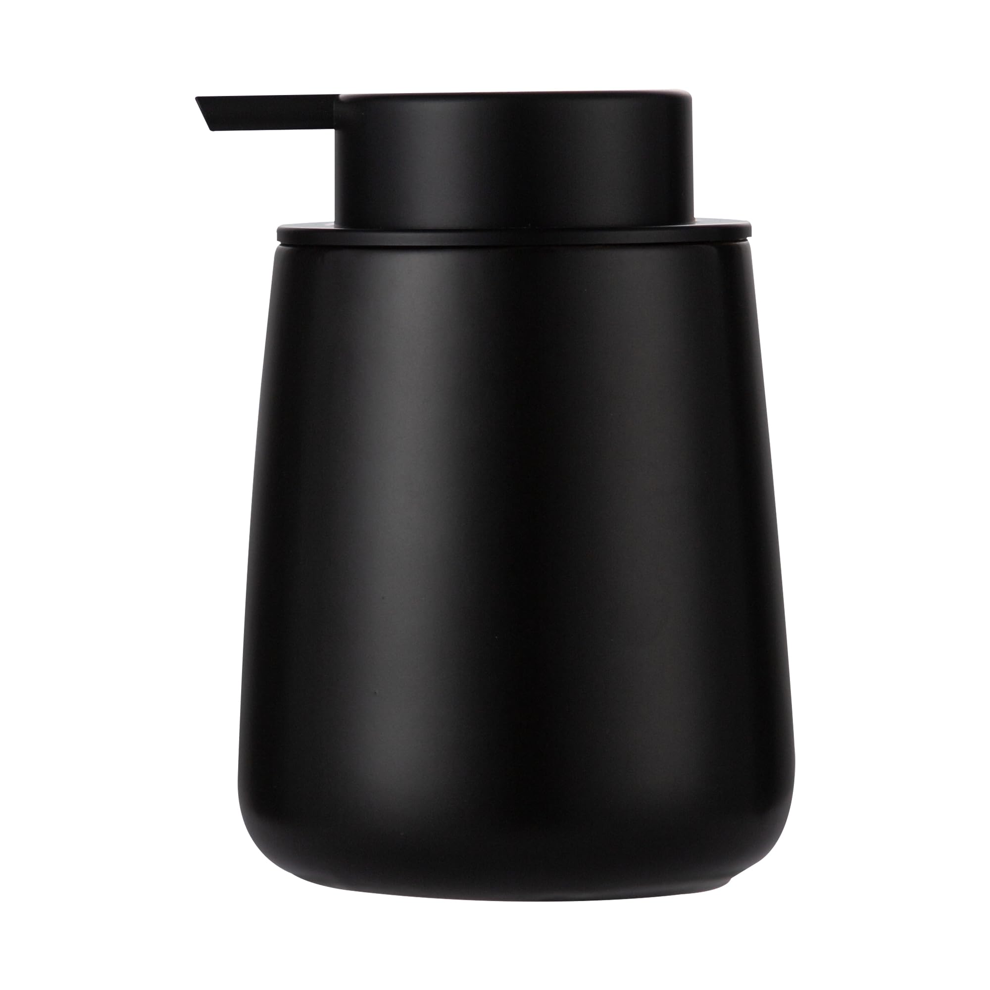 Enra Dispensador de jabón negro, dispensador de loción de manos de cerámica de 12 onzas, dispensador de jabón para platos recargable, dispensador de jabón líquido moderno para baño, cocina con bomba