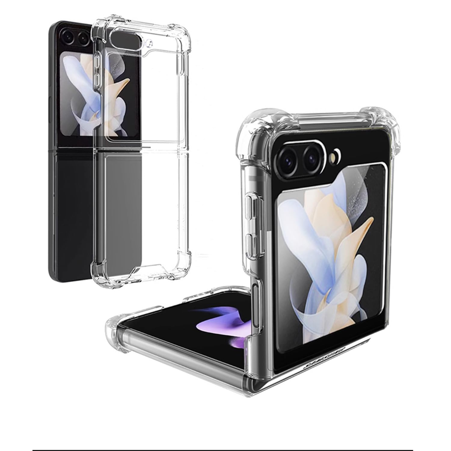 ALLNEWELOOK Mobile Phone Cases, Crystal Clear Case for Samsung Galaxy Z Flip 5, Protective Bumper Cover Case with Reinforced Corners, Shockproof Slim Hybrid Phone Case (Clear)