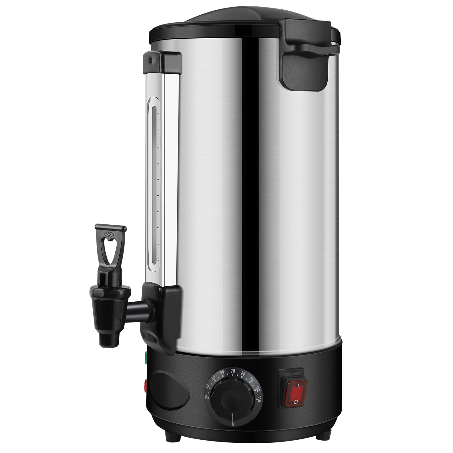10 Litre 1500w Stainless Steel Catering Urn, Water Boiler Electric Catering Urns With Thermostat Control, Milk Tea Barrel, Tea Urn Kettle Home Brewing Commercial or Office Use with Keep Warm, silvery