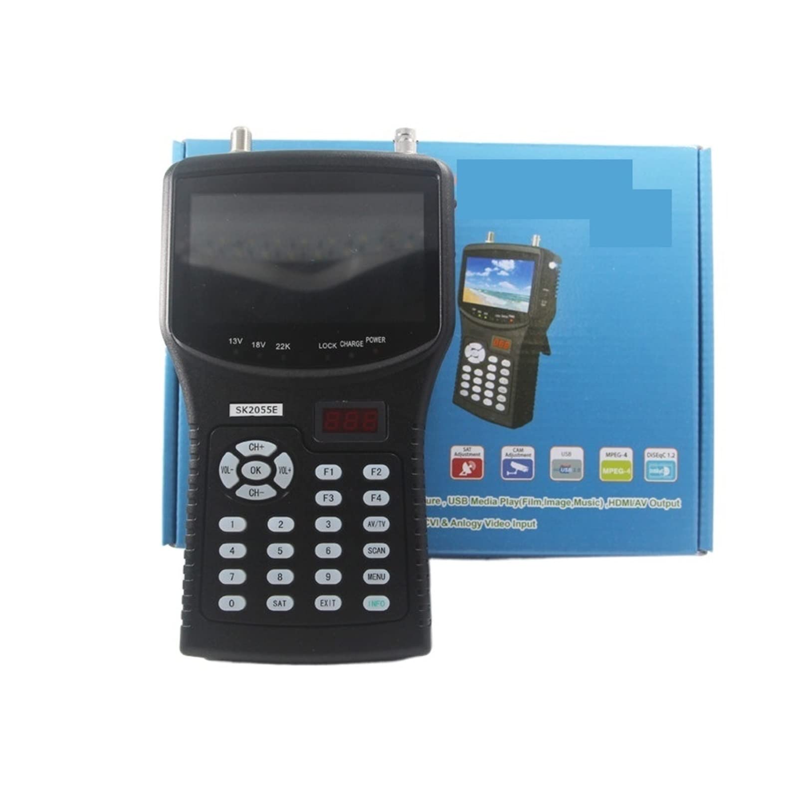Sat Finder Hd Test Cctv Camera Lcd Backlight Button 4.3 pulgadas DVB-S/S2 Signal Test con Av Usb SK2055E Mpeg4