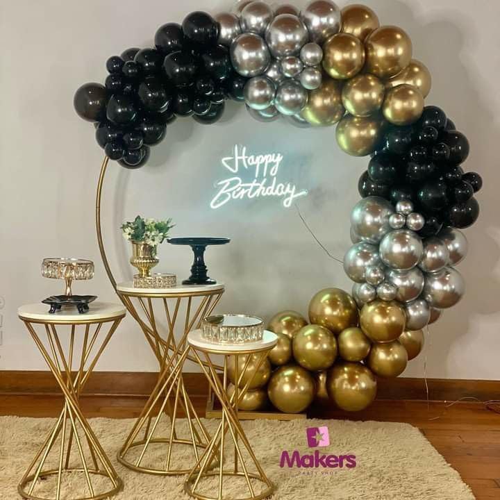 Image of DL Chrome Balloons - 25 Pcs (9 Inch) Silver | Shiny Finish Latex Balloons for Birthday, Wedding, Anniversary, Baby Shower, Party Decoration | Durable Quality, Helium & Air Supported