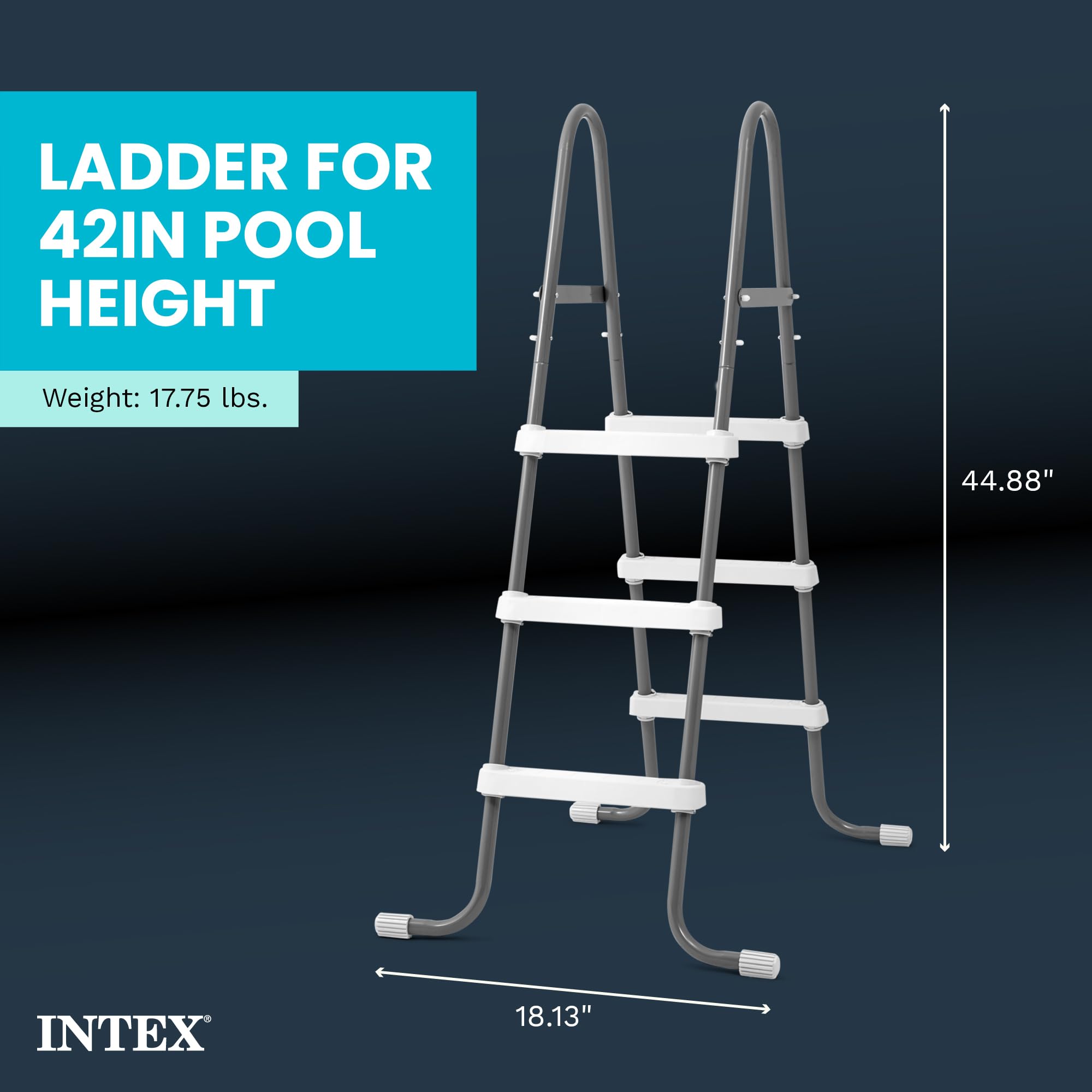 Intex Échelle de Piscine Hors Sol avec Cadre en Acier pour 42 piscines de Hauteur Murale