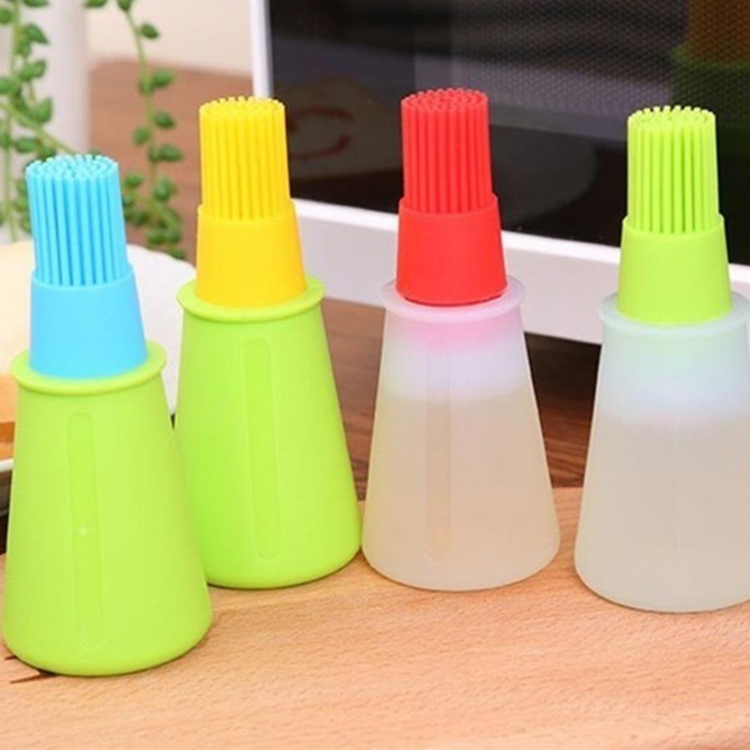 Huile Miel Vin Bouteille à sauce en silicone avec pinceau à badigeonner Brosse avec pompe Spray Distributeur pour maison, cuisine, barbecue Grille de cuisson