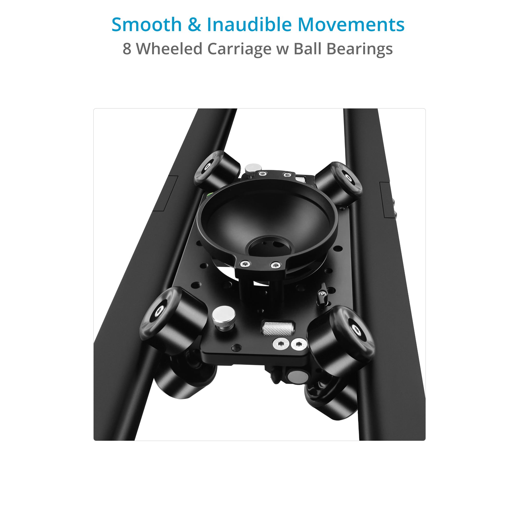 Slider per videocamera PROAIM Flo Professional da 4 piedi per videomaker e registi. Carico utile fino a 20 kg / 44 libbre. Supporto Mitchell e ciotola da 100 mm, 150 mm (SL-FLO-01)