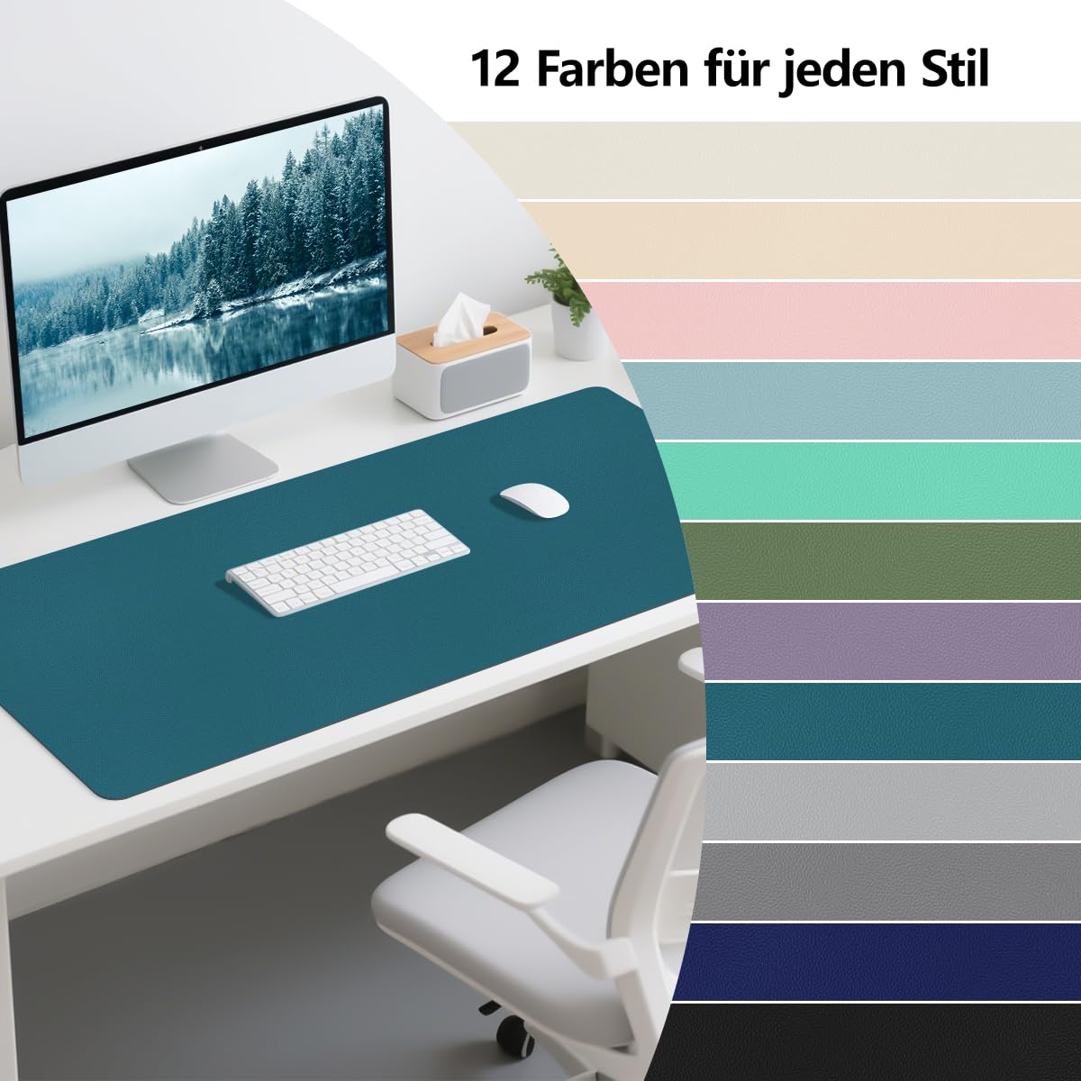 Zindoo Sottomano da scrivania, 120 x 60 cm, colore: turchese