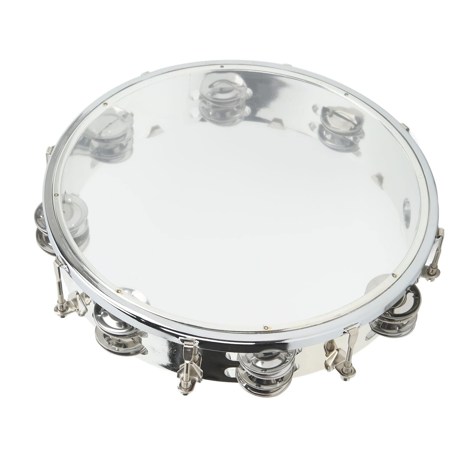 Pandeiro, Apparence plate Large accessibilité Percussion à la main Résistance aux rayures Longue durée de vie 10 pouces Concert Safe