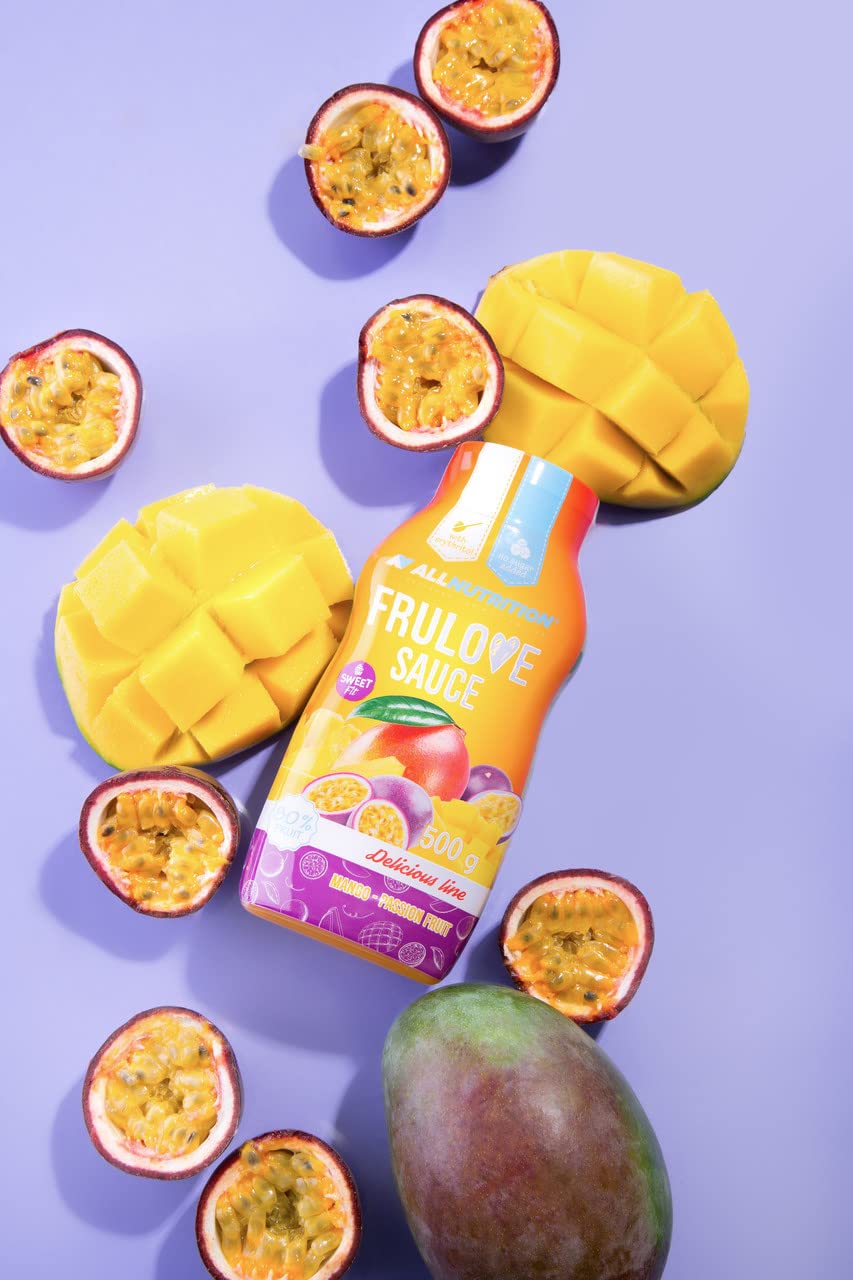 ALLNUTRITION Sweet Sauce - Sauce pour Desserts - Sirops Hypocaloriques - Dessert Nutritionnel - Faible en Calories - Collations Saines - 500 ml - Mango & Passion Fruit