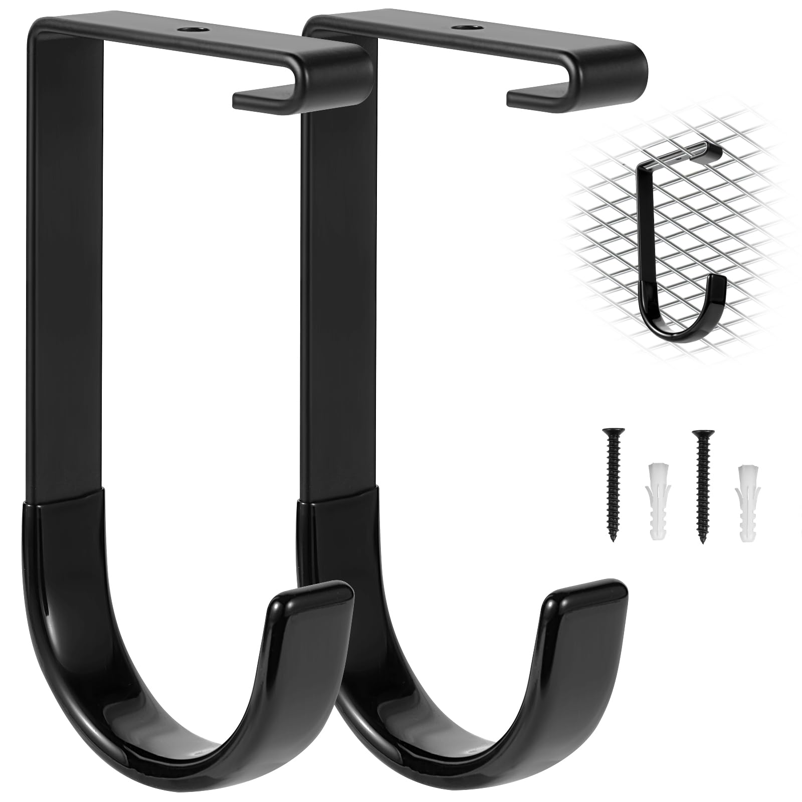 Photo 1 of 2 Pack Bike Hooks for Garage Ceiling Mount Rack- Anti-Slip Coating,Heavy Duty 4X8 Overhead Garage Storage Rack for Ceiling Hanging Bicycle Shelves, Add on Storage Flat Hooks Accessory and Wall Hanger